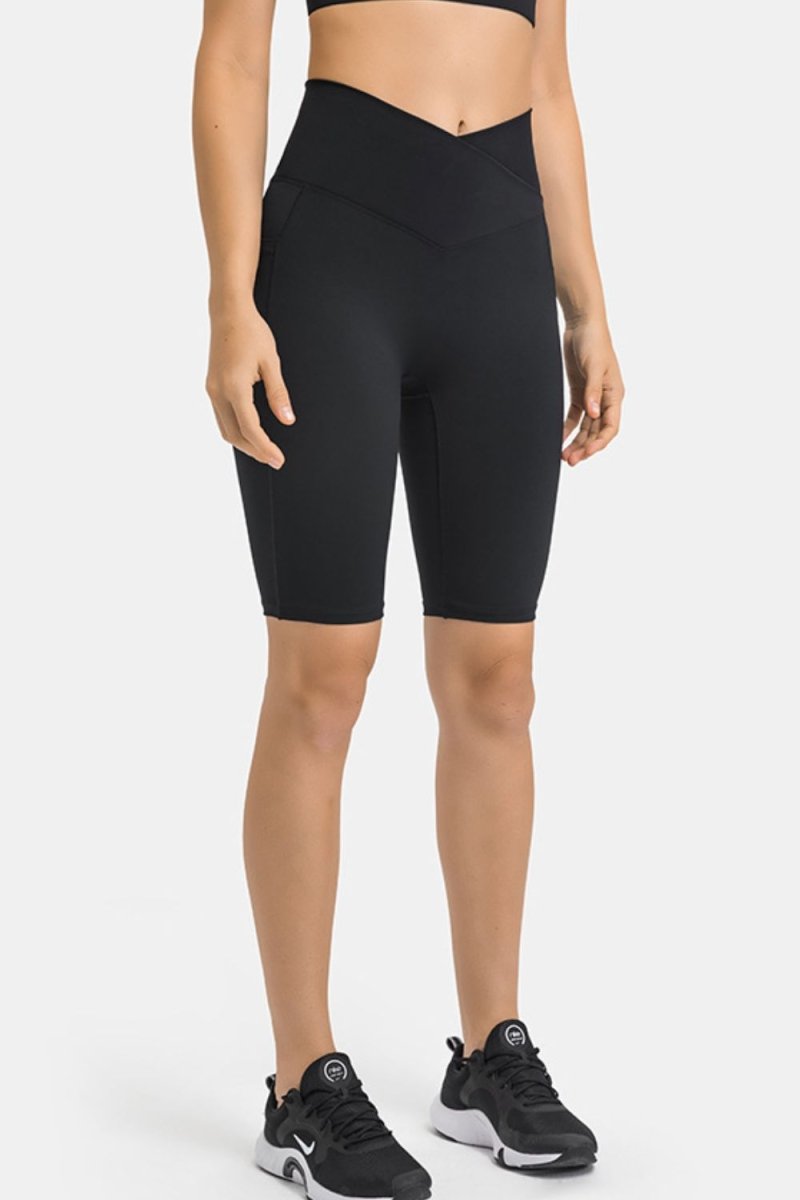 Millennia High Waist Biker Shorts with Pockets - Bottoms