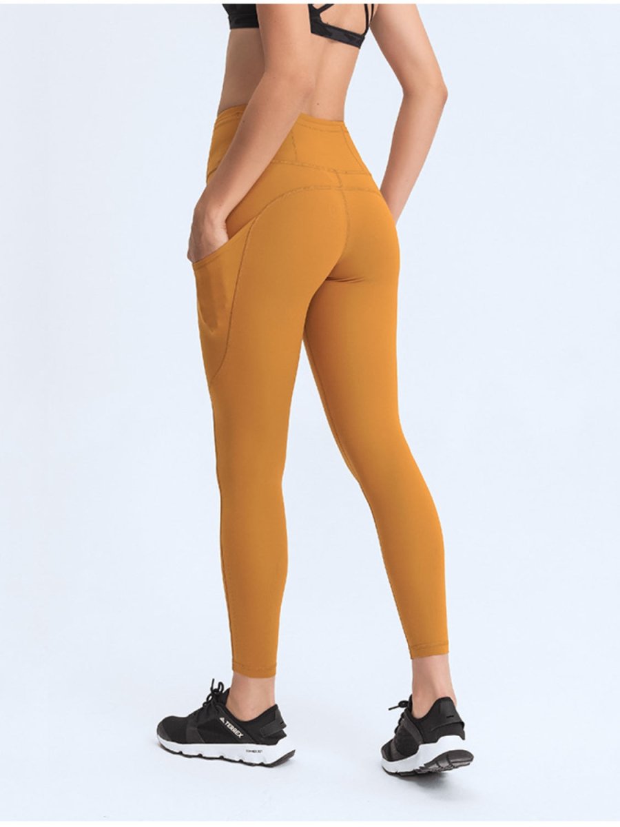 Millennia Wide Waistband Leggings with Pockets - Bottoms
