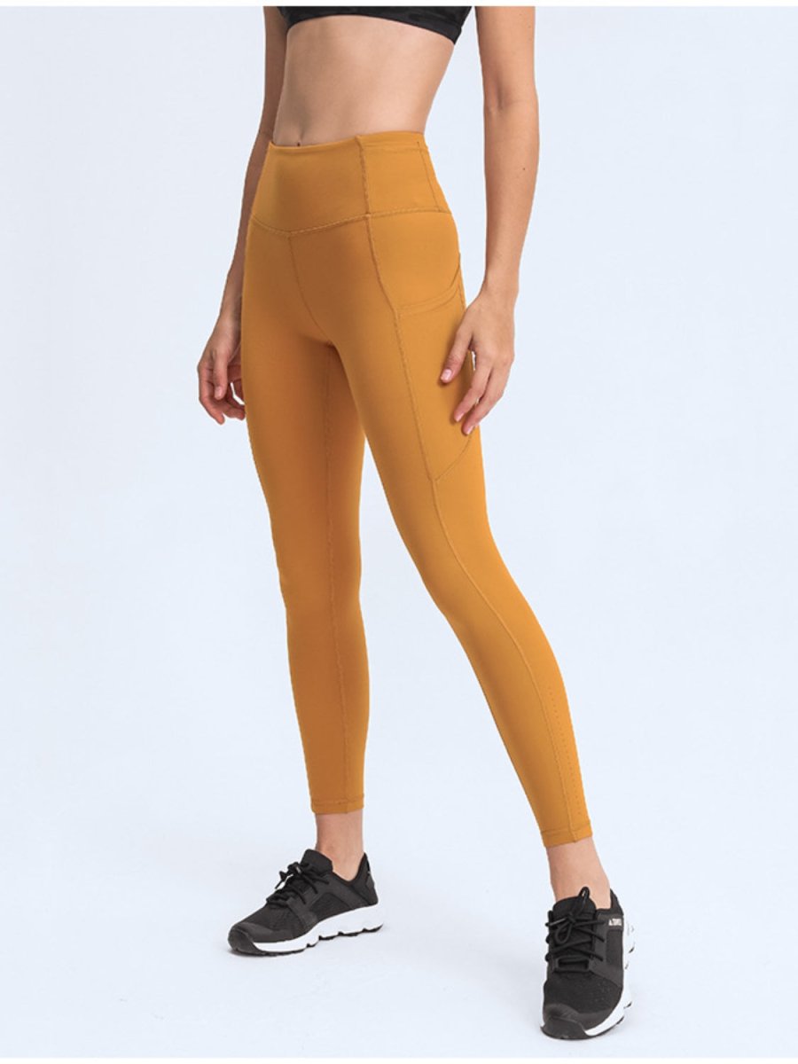 Millennia Wide Waistband Leggings with Pockets - Bottoms