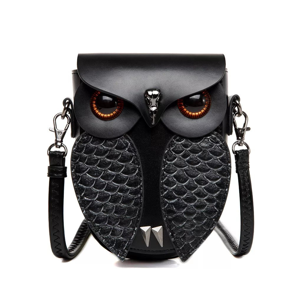 Mini Owl PU Leather Crossbody Bag - 