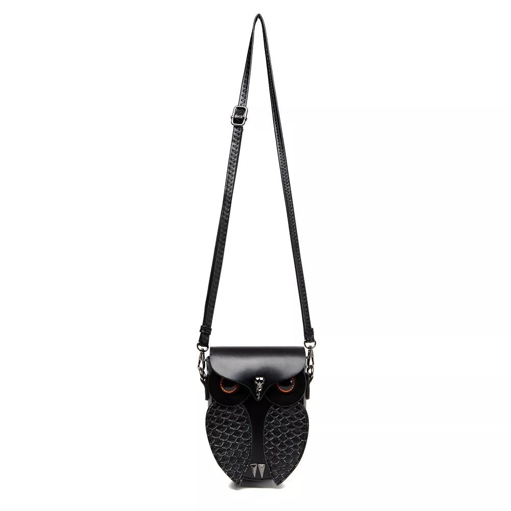Mini Owl PU Leather Crossbody Bag - 