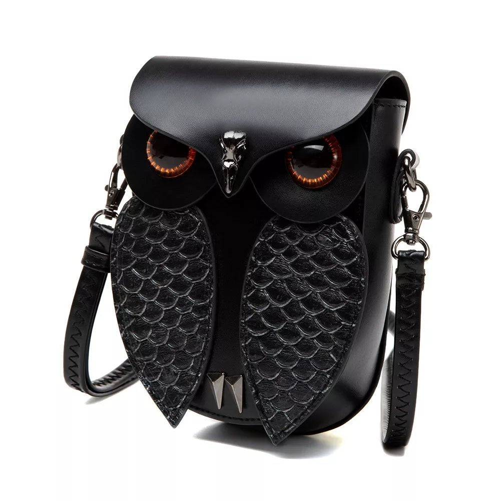 Mini Owl PU Leather Crossbody Bag - 