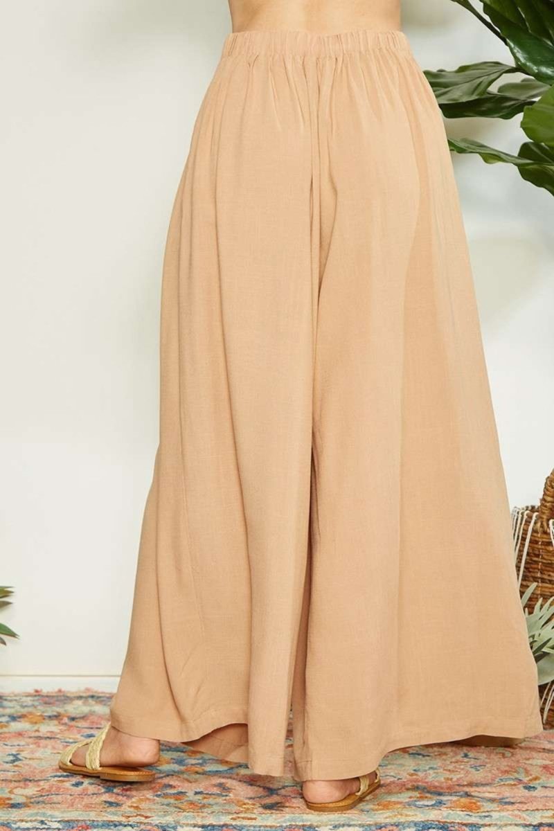 Mittoshop Wrap Pleating Detail Wide Leg Pants - Bottoms