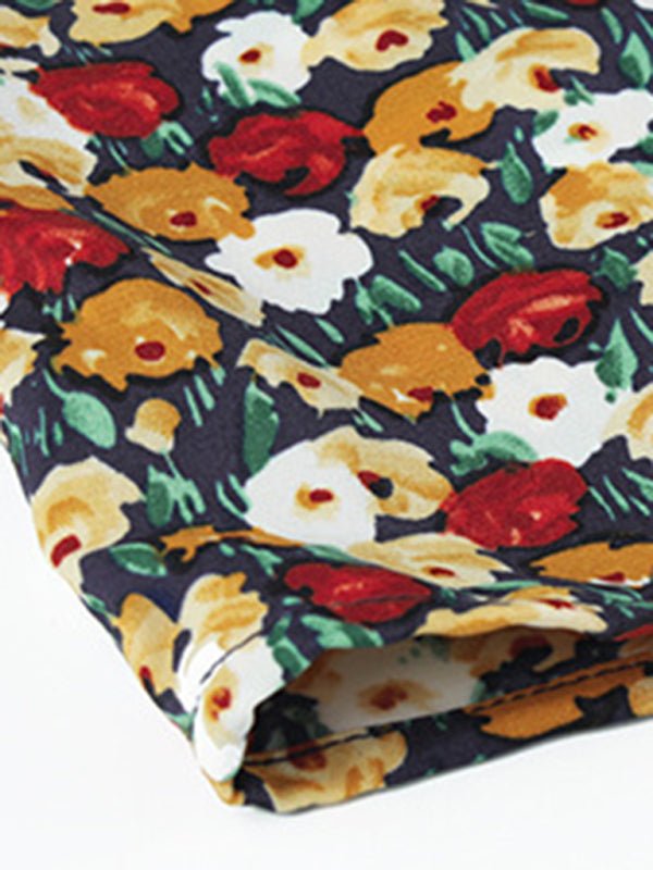 Multi - tiered floral - print resort dress with swing - Day Dress