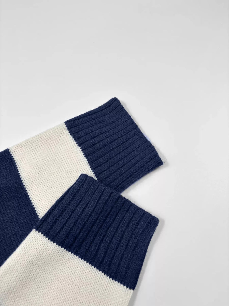 Nautical Striped Round Neck Sweater - 
