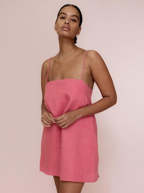 New casual cotton and linen suspender comfortable holiday dress - Vacation Dress