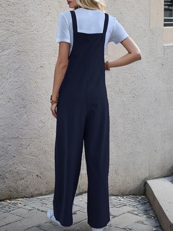 New casual one - piece suspender straight trousers - Bottoms
