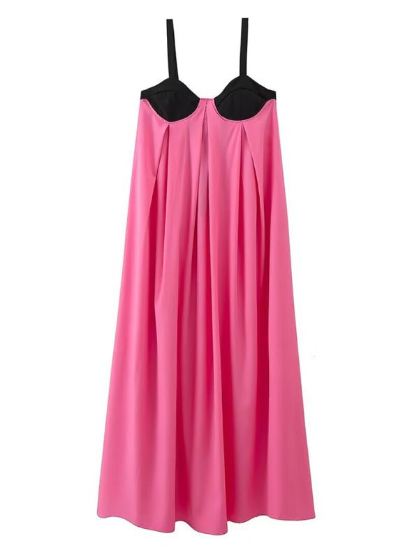New sexy spliced backless sleeveless suspender dress - Formal Dress