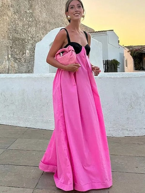 New sexy spliced backless sleeveless suspender dress - Formal Dress