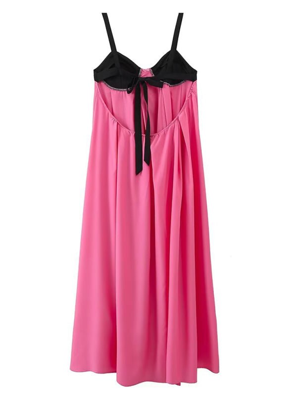 New sexy spliced backless sleeveless suspender dress - Formal Dress