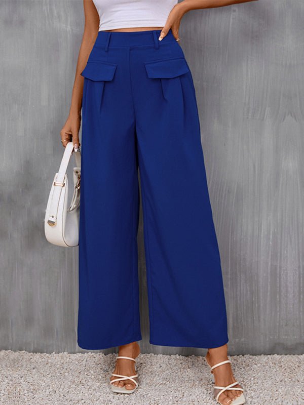 New slim fit blue wide - leg trousers - Bottoms