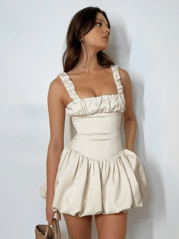 New style suspender fashion gathered puffy dress - Day Dress