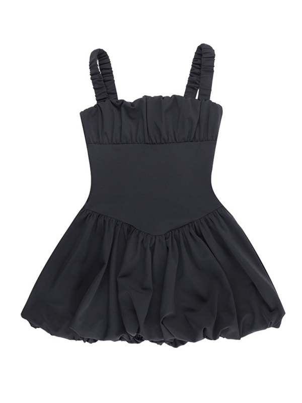 New style suspender fashion gathered puffy dress - Day Dress
