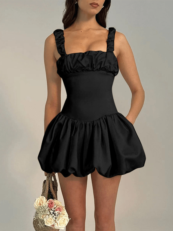 New style suspender fashion gathered puffy dress - Day Dress