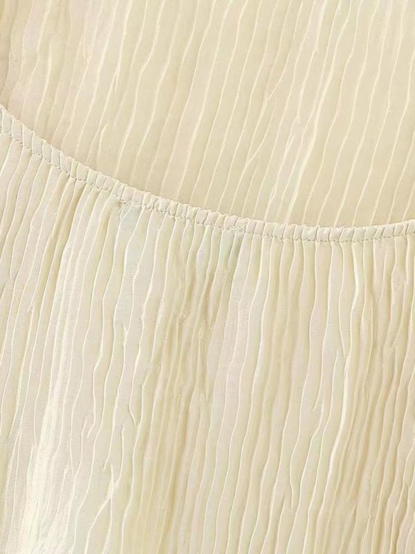 New women's asymmetrical halterneck top/elastic waist casual pleated pants - Top