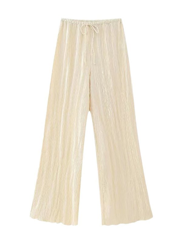 New women's asymmetrical halterneck top/elastic waist casual pleated pants - Top