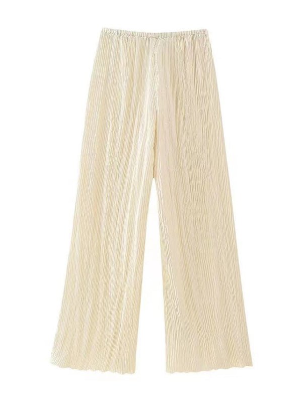 New women's asymmetrical halterneck top/elastic waist casual pleated pants - Top