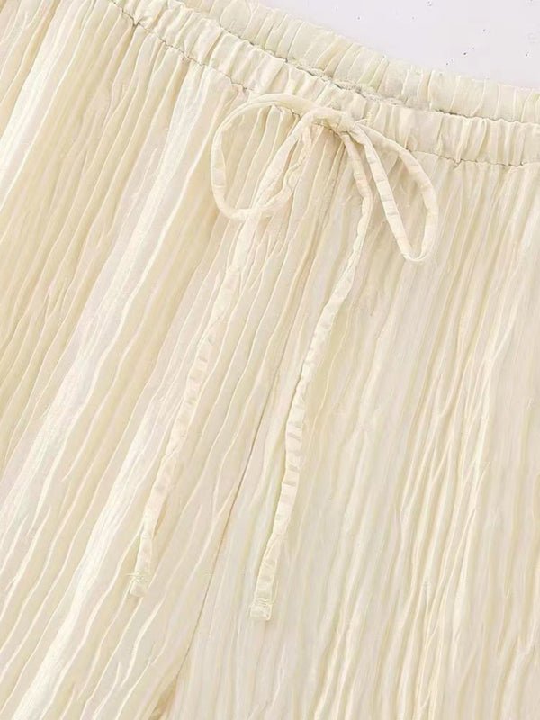 New women's asymmetrical halterneck top/elastic waist casual pleated pants - Top