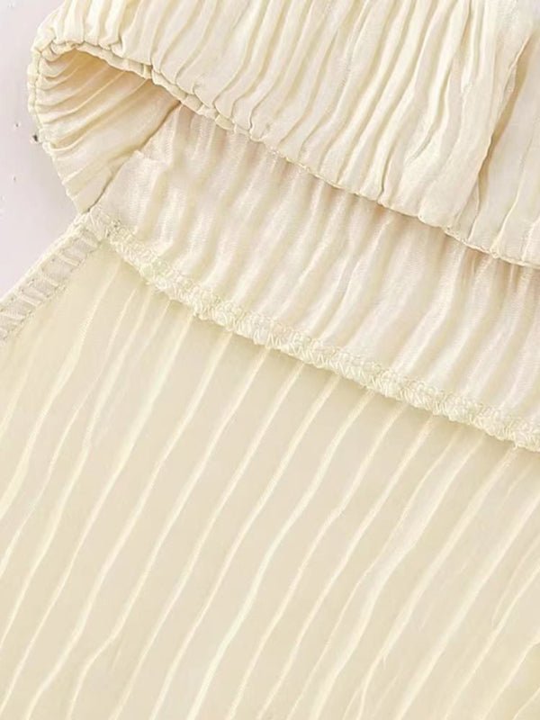 New women's asymmetrical halterneck top/elastic waist casual pleated pants - Top