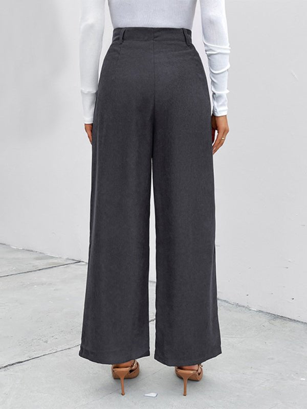 New Women's Corduroy Patch Pocket Casual Pants - Bottoms