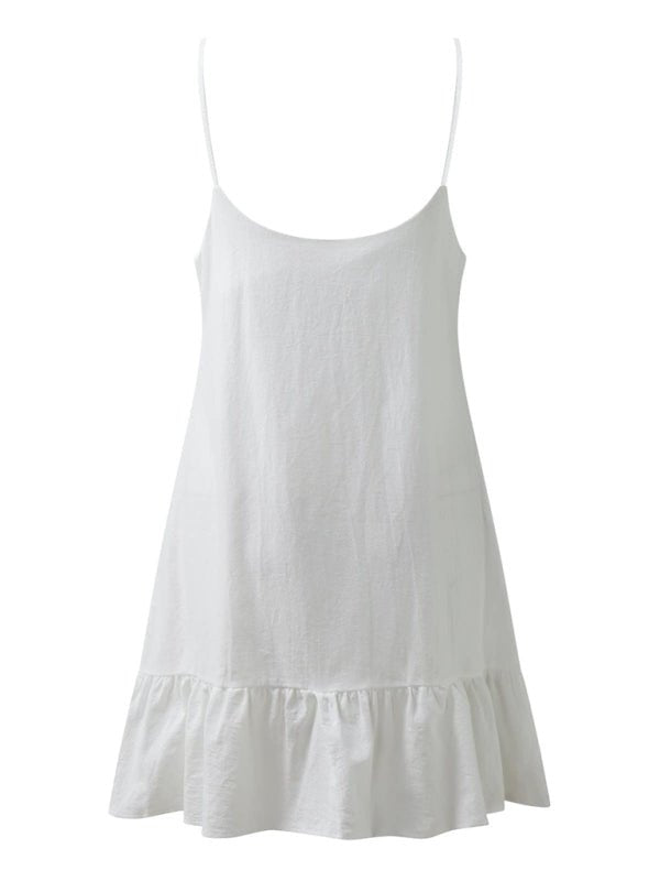 New women's fashion sexy suspender V - neck backless dress - Casual Dress