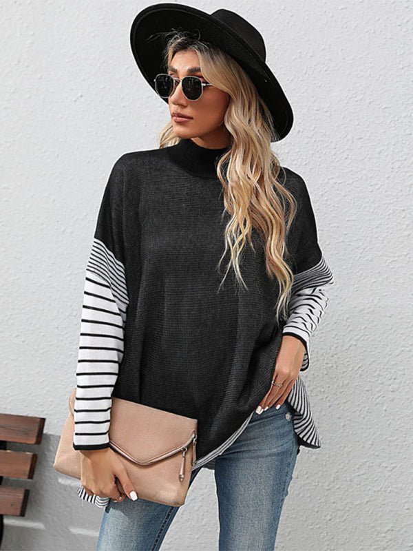 New women's long sleeve striped sweater - Outerwear