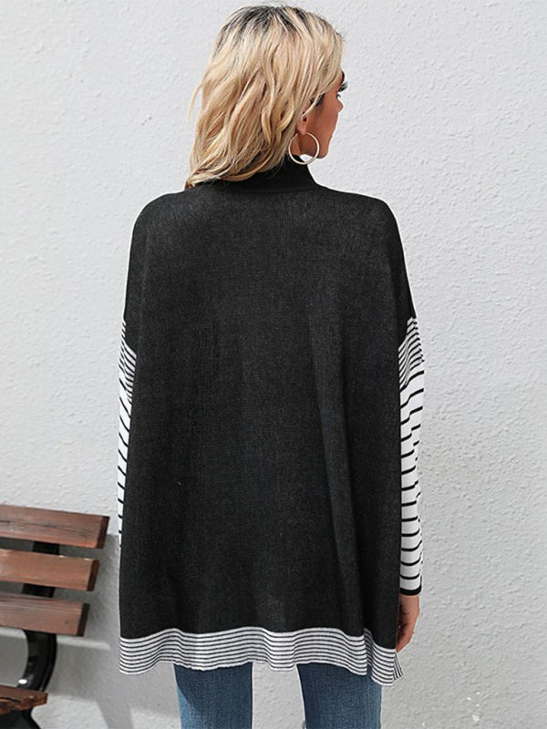 New women's long sleeve striped sweater - Outerwear