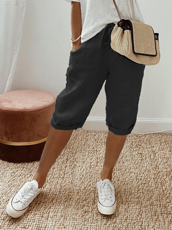 New women's pocket elastic casual trousers - Bottoms