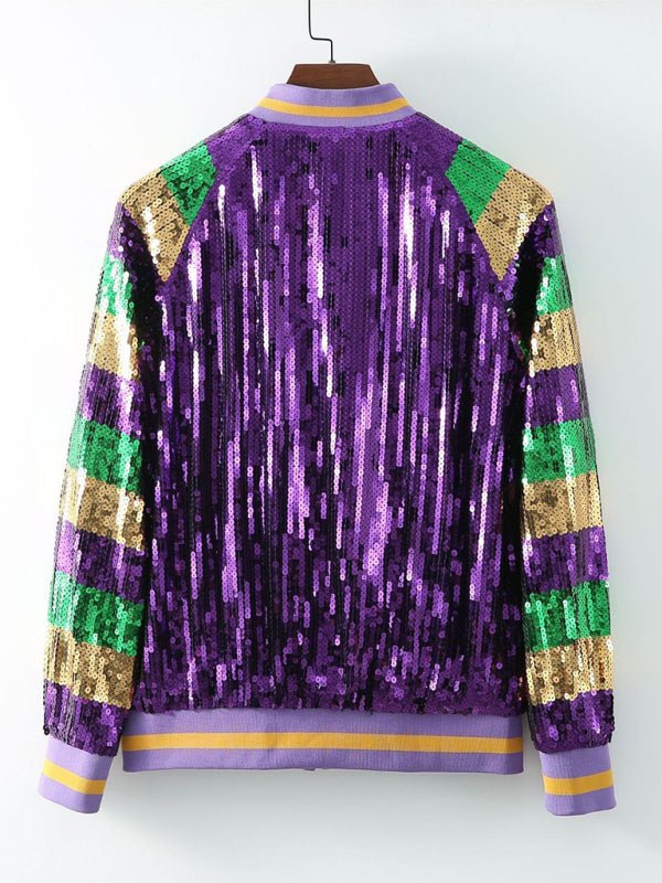 New women's sequined baseball jacket - Outerwear