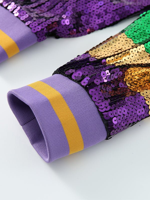 New women's sequined baseball jacket - Outerwear