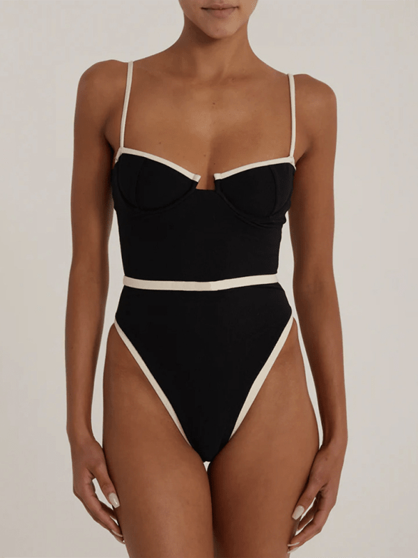 New Women's Sexy Splicing One - Piece Swimsuit - 