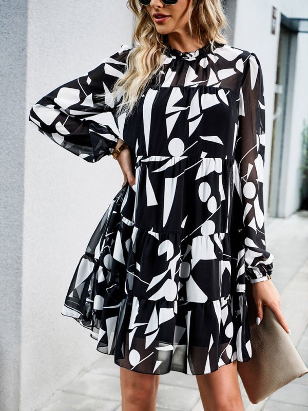 New women's temperament elegant long - sleeved skirt - Day Dress