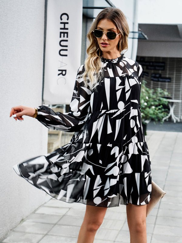 New women's temperament elegant long - sleeved skirt - Day Dress