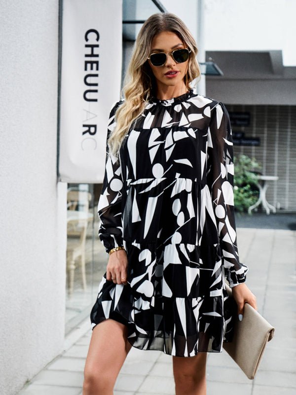 New women's temperament elegant long - sleeved skirt - Day Dress