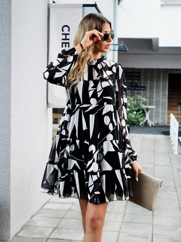 New women's temperament elegant long - sleeved skirt - Day Dress