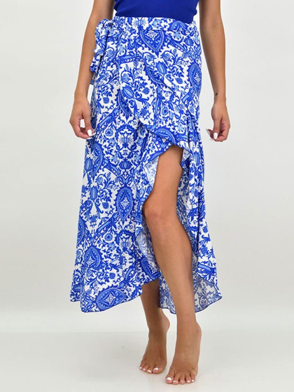 New wrap style ruffled floral skirt - Bottoms