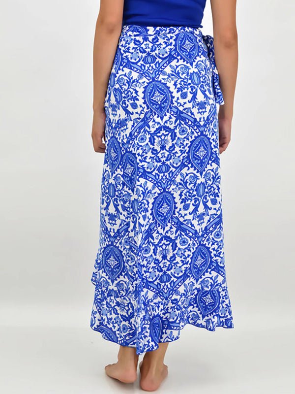 New wrap style ruffled floral skirt - Bottoms
