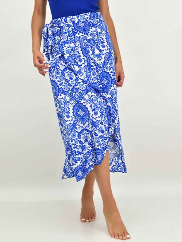 New wrap style ruffled floral skirt - Bottoms
