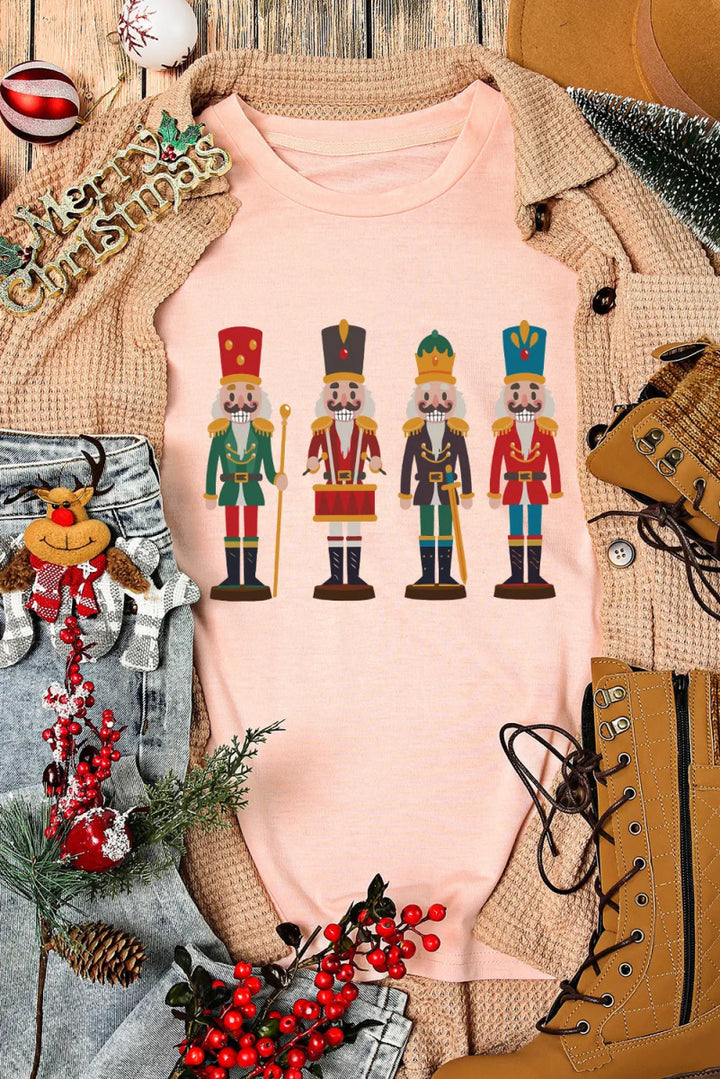 Nutcracker Round Neck Short Sleeve T-Shirt - Top