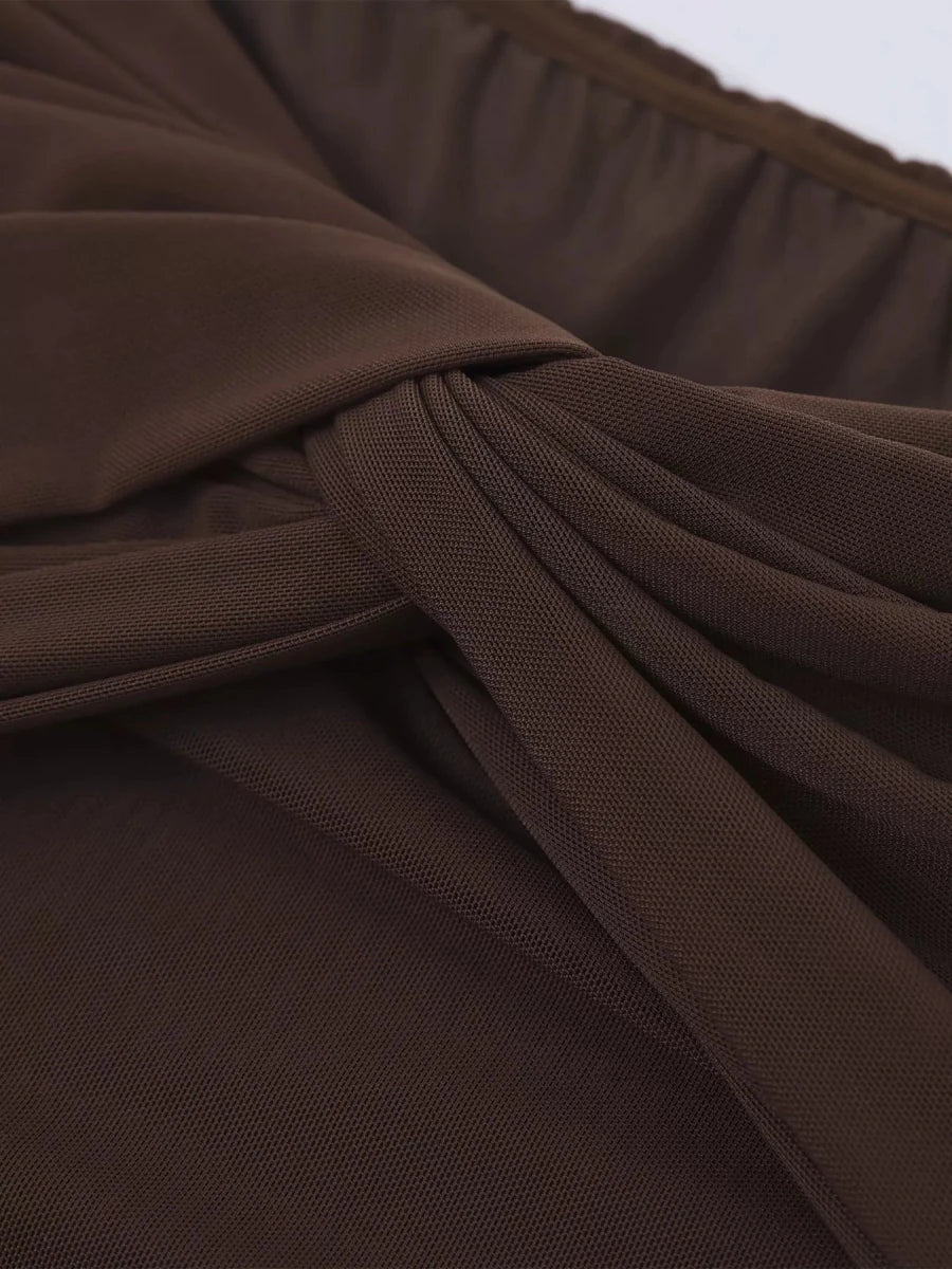 Off - Shoulder Ruched Maxi Dress - 