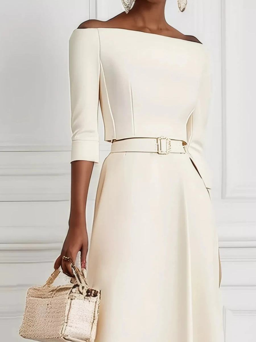 Off - White Off - Shoulder Belted Maxi Dress - 
