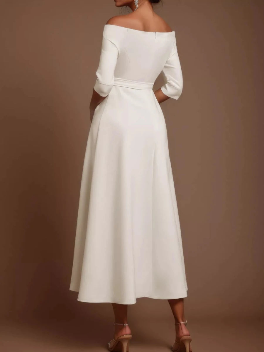 Off - White Off - Shoulder Belted Maxi Dress - 