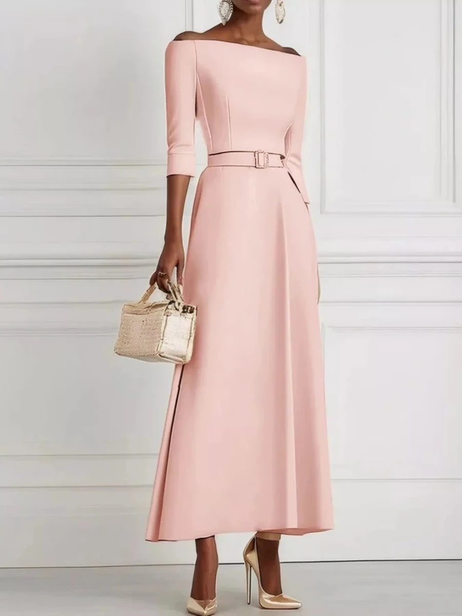 Off - White Off - Shoulder Belted Maxi Dress - 