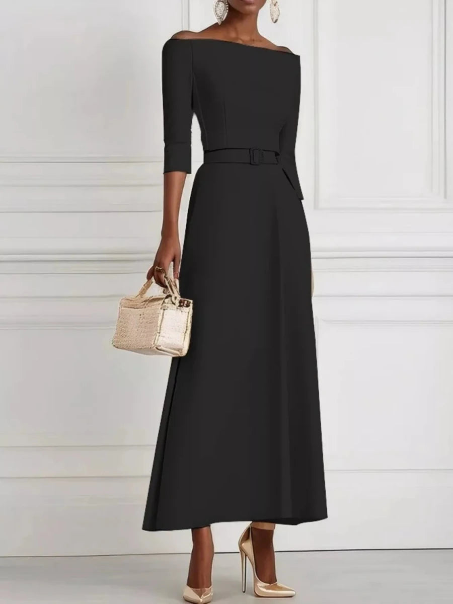 Off - White Off - Shoulder Belted Maxi Dress - 