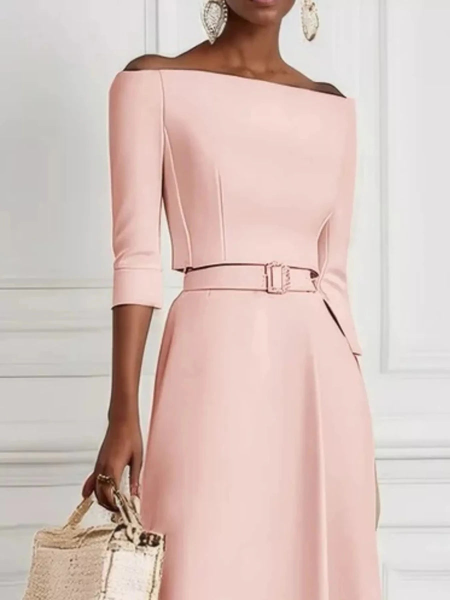 Off - White Off - Shoulder Belted Maxi Dress - 