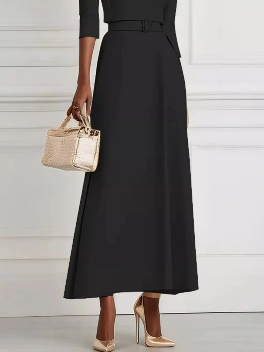 Off - White Off - Shoulder Belted Maxi Dress - 