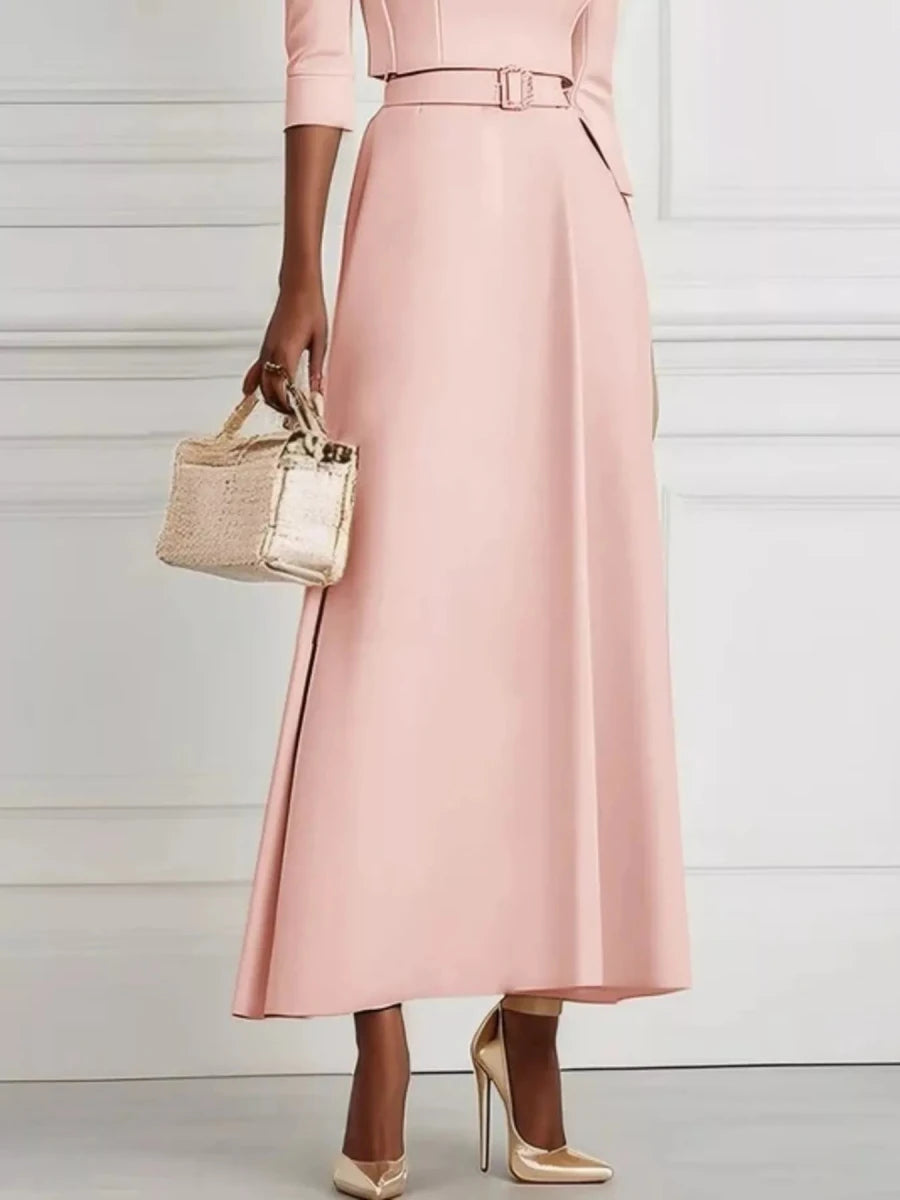 Off - White Off - Shoulder Belted Maxi Dress - 
