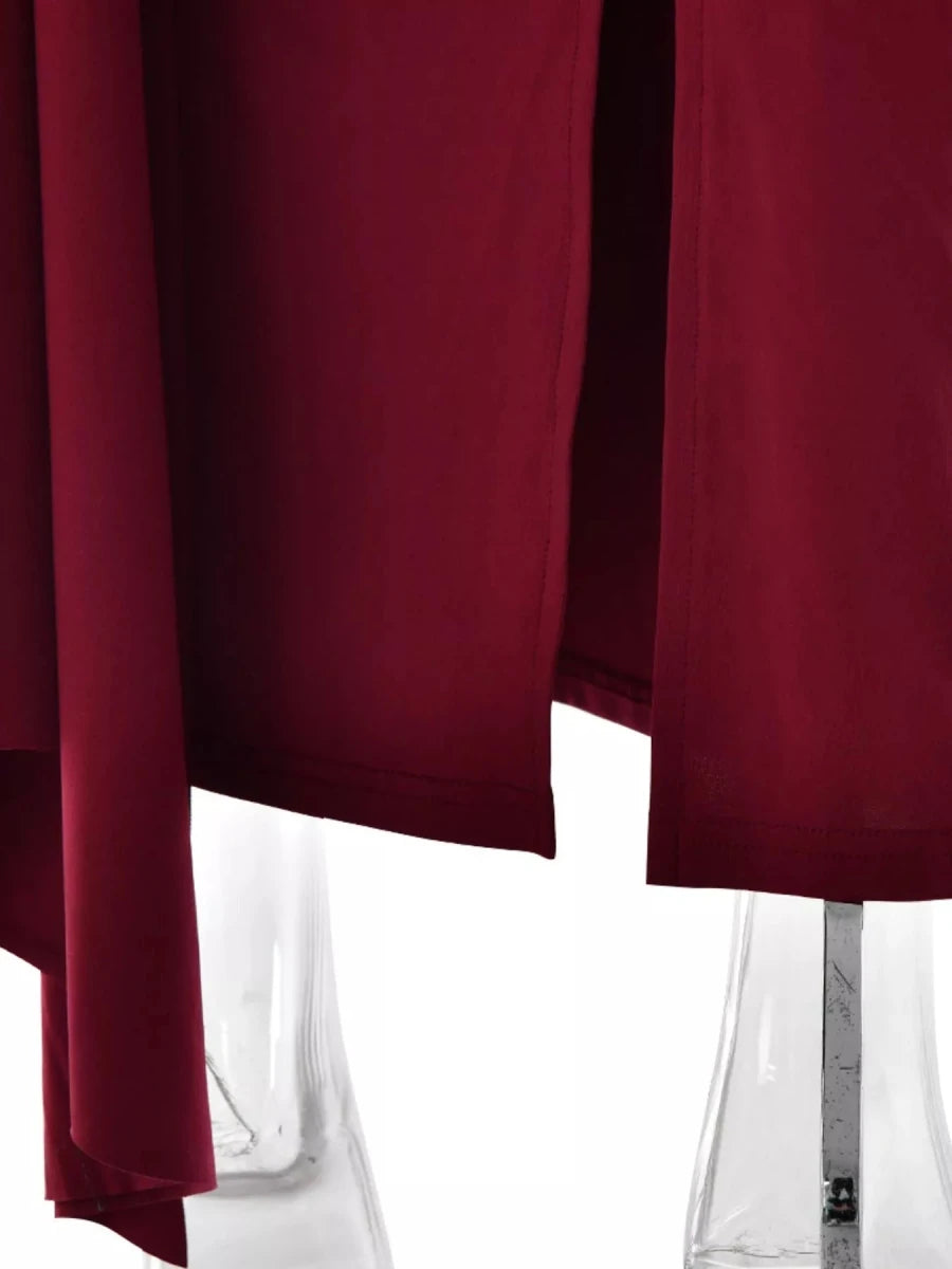 One - Shoulder Ruched Maxi Dress - 