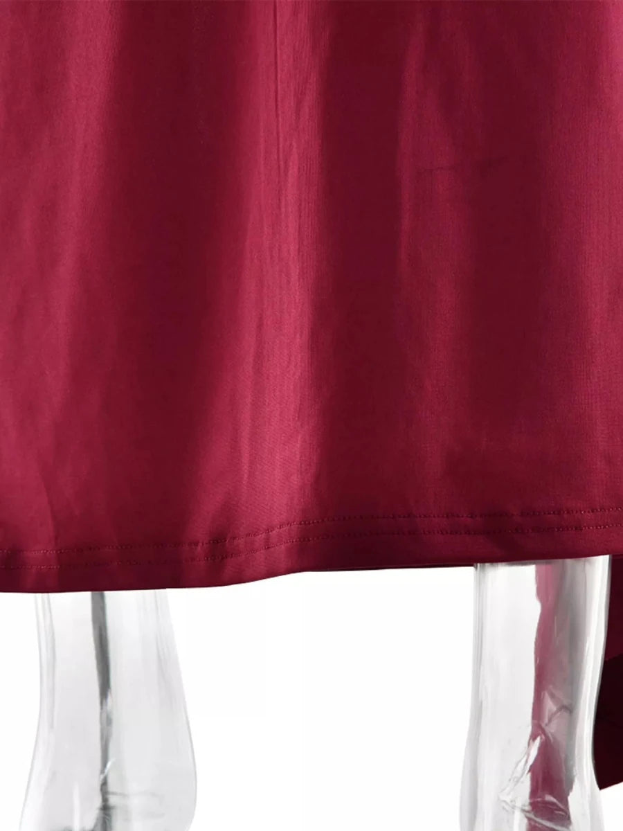 One - Shoulder Ruched Maxi Dress - 