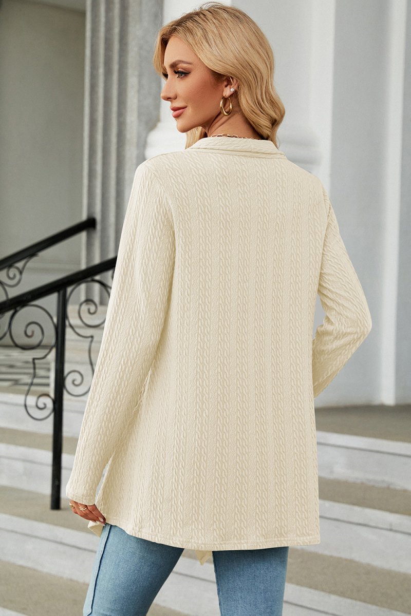 Open Front Long Sleeve Cardigan - Outerwear
